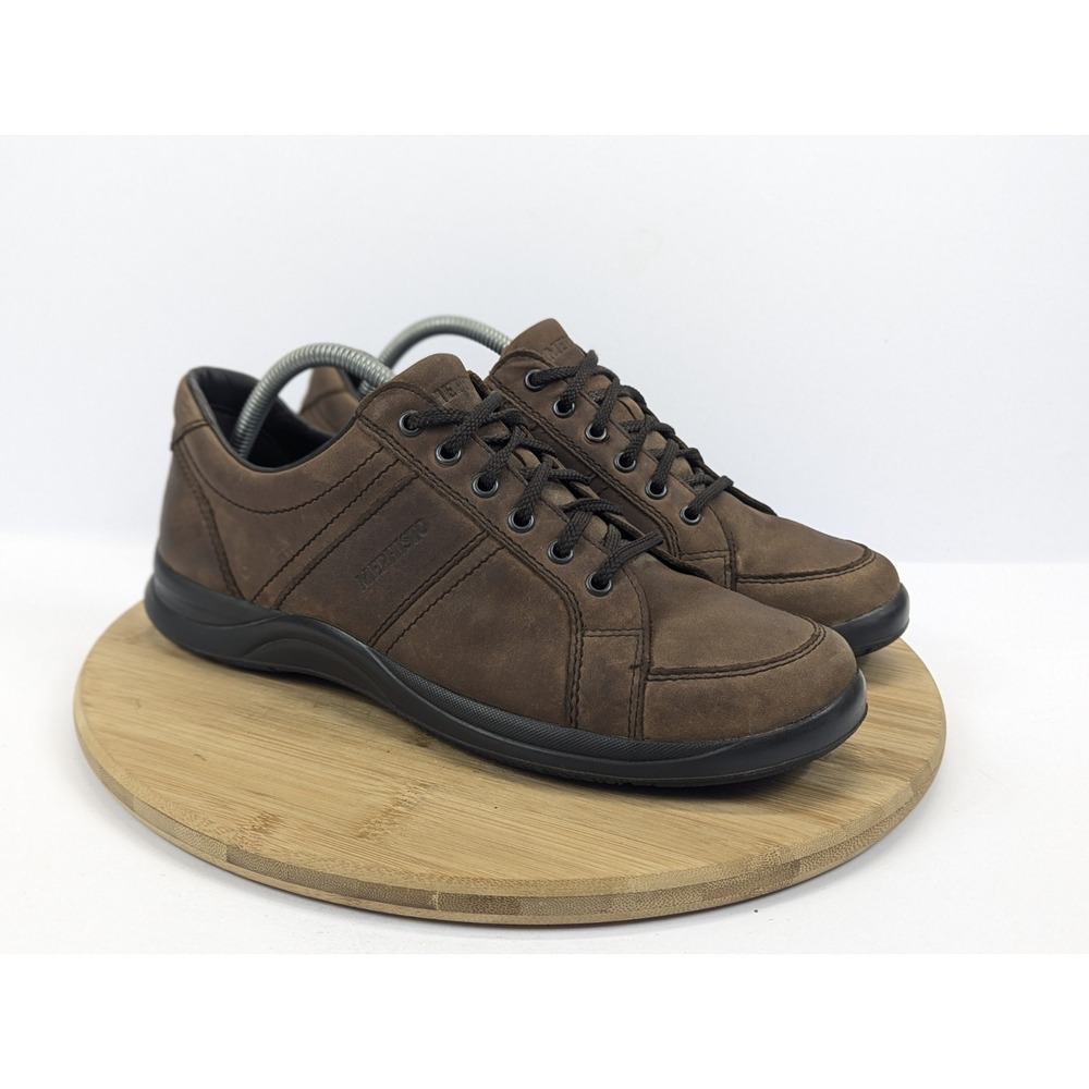 Mephisto Shoes Mens 9 Match Runoff Air Jet Brown Leather Sneakers Casual Comfort